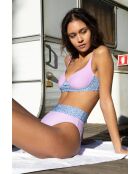 Haut de maillot balconnet Suaeda léopard lilas