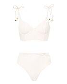 Top bikini Romy bianco latte con motivo floreale a balconcino