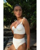 Top bikini Romy bianco latte con motivo floreale a balconcino