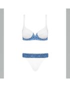 Haut de maillot triangle Althéa Léopard Asymétrique bleu / blanc