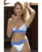 Haut de maillot triangle Althéa Léopard Asymétrique bleu / blanc
