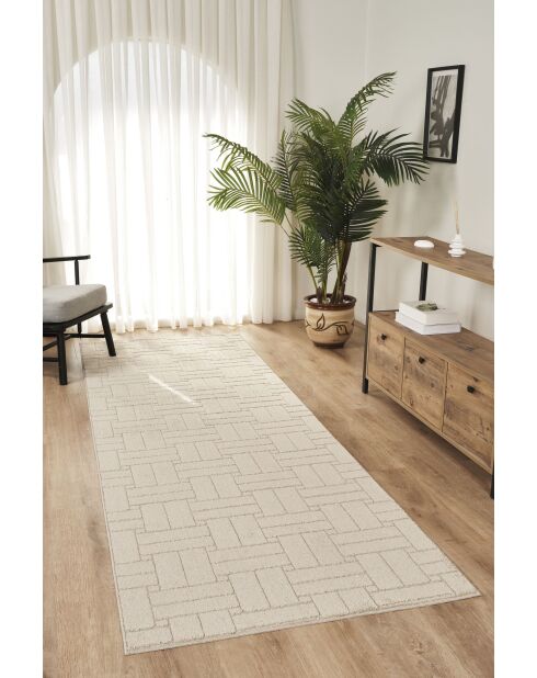 Tapis de couloir Rivon Rn03 crème