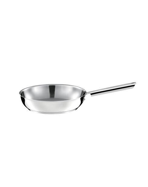 Poêle inox finition miroir Elysée argenté - D.24 cm