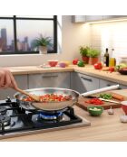 Poêle inox finition miroir Elysée argenté - D.24 cm