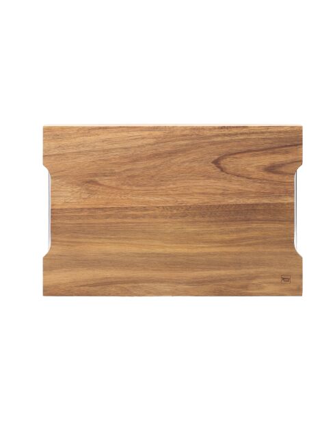 Planche à découper rectangulaire avec 2 tiroirs Léonie marron - 42.5 x 28 x 5.5 cm