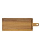 Planche à découper rectangulaire avec rigole et poignée Célestin marron - 48 x 17 x 1.5 cm