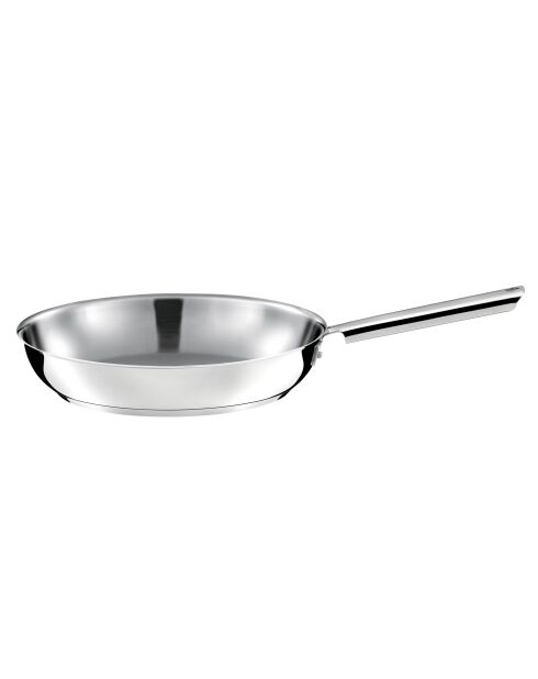 Poêle inox finition miroir Elysée argenté - D.28cm