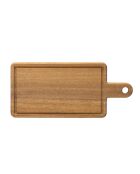 Planche à découper rectangulaire avec poignées et rigole Félicie marron - 37.5 x 17 x 1.5 cm