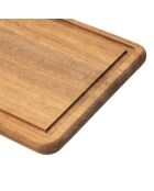 Planche à découper rectangulaire avec poignées et rigole Félicie marron - 37.5 x 17 x 1.5 cm