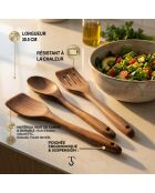 Set de 3 ustensiles en bois d'acacia Emile marron - 30.5x5x5 cm
