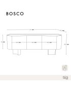 Buffet Bosco marbre noir naturel et bois noyer foncé - 221x45.5x80.5 cm