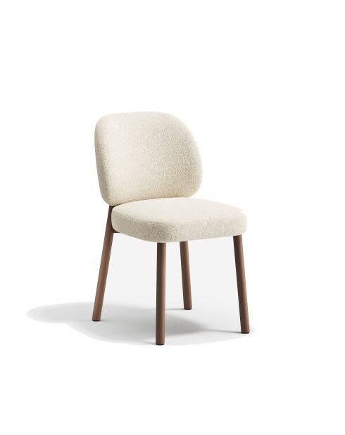 Lot de 2 chaises Lea velours texturé beige - 47x57x79 cm