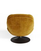 Fauteuil pivotant Replay en velours texturé moutarde - 85x84x85 cm