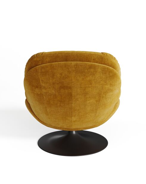 Fauteuil pivotant Replay en velours texturé moutarde - 85x84x85 cm