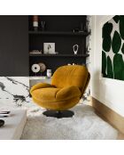 Fauteuil pivotant Replay en velours texturé moutarde - 85x84x85 cm