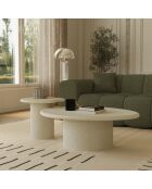 Table basse microciment Alko crème  - 100x85x35.5 cm