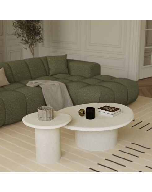 Table basse microciment Alko crème - 100x85x35.5 cm