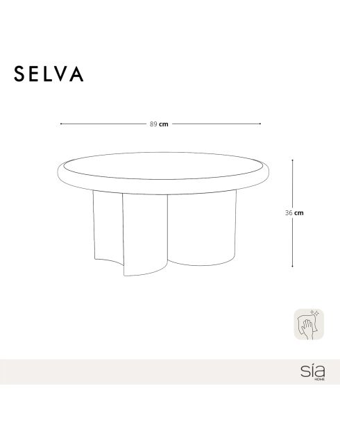 Table basse Selva noyer foncé - 89x89x36 cm