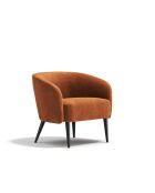 Fauteuil Loven tissu tramé toucher doux terracotta - 73.5x67.5x66.5 cm