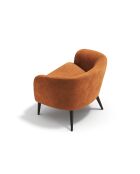 Fauteuil Loven tissu tramé toucher doux terracotta - 73.5x67.5x66.5 cm