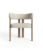 Lot de 2 petits fauteuils Oren velours chenillé crème - 60x56x74 cm