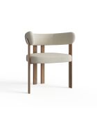 Lot de 2 petits fauteuils Oren velours chenillé crème - 60x56x74 cm
