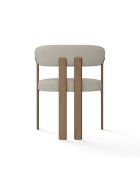 Lot de 2 petits fauteuils Oren velours chenillé crème - 60x56x74 cm