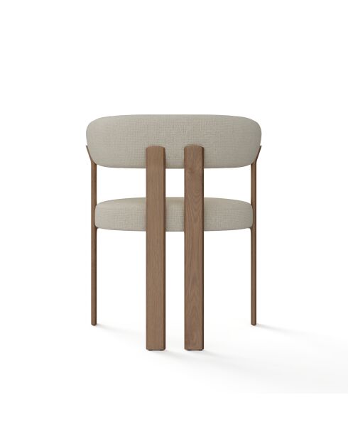 Lot de 2 petits fauteuils Oren velours chenillé crème - 60x56x74 cm