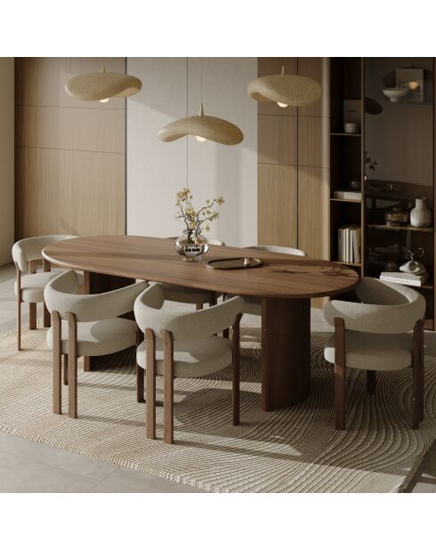 Lot de 2 petits fauteuils Oren velours chenillé crème - 60x56x74 cm