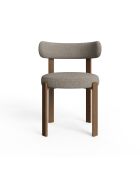 Lot de 2 chaises Oren velours chenillé taupe - 52x53x74 cm