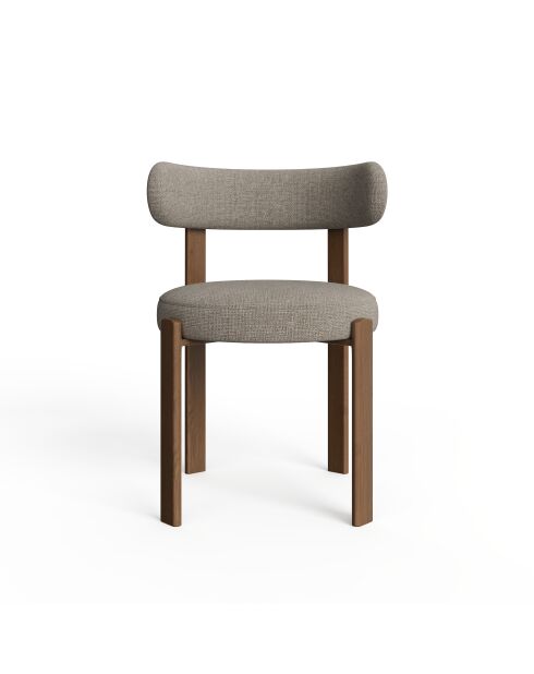 Lot de 2 chaises Oren velours chenillé taupe - 52x53x74 cm