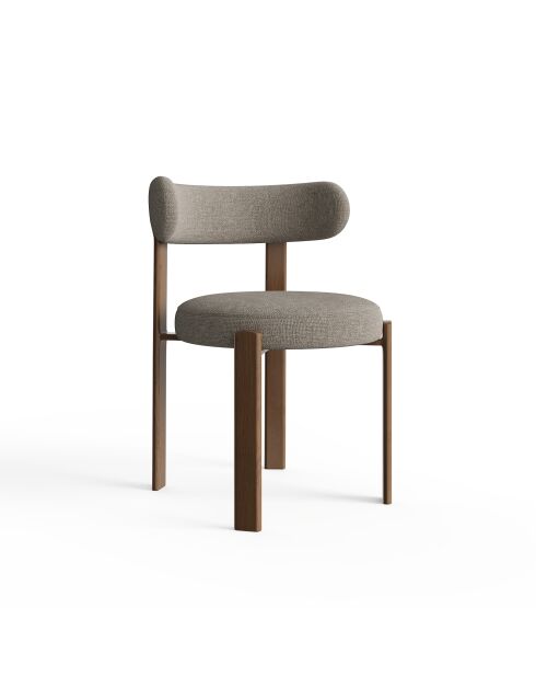 Lot de 2 chaises Oren velours chenillé taupe - 52x53x74 cm