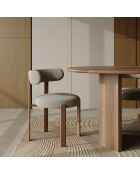 Lot de 2 chaises Oren velours chenillé taupe - 52x53x74 cm