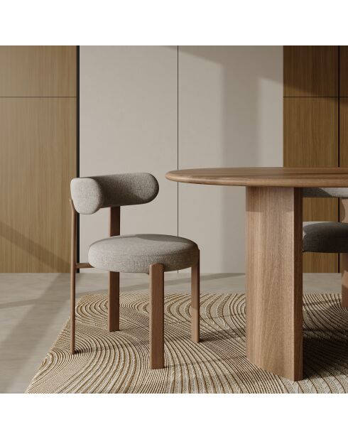 Lot de 2 chaises Oren velours chenillé taupe - 52x53x74 cm