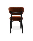 Lot de 2 chaises Lumi velours chenillé terracotta pieds noirs - 49x57.5x77 cm