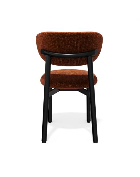 Lot de 2 chaises Lumi velours chenillé terracotta pieds noirs - 49x57.5x77 cm