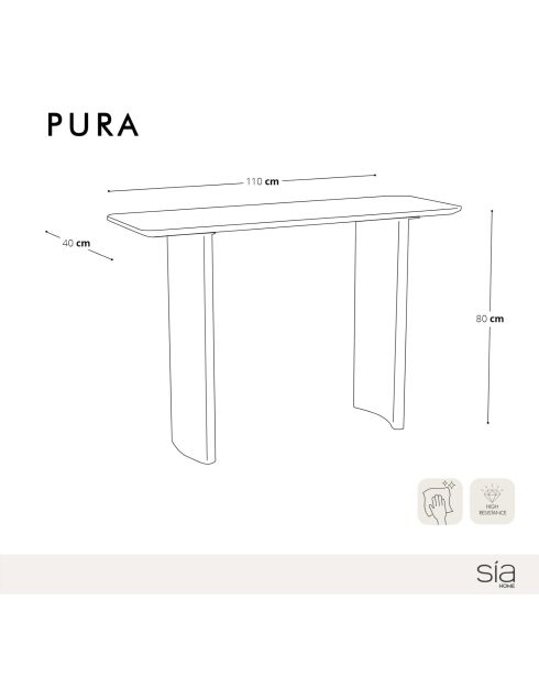 Console Pura noyer 110 cm - 110x40x80 cm