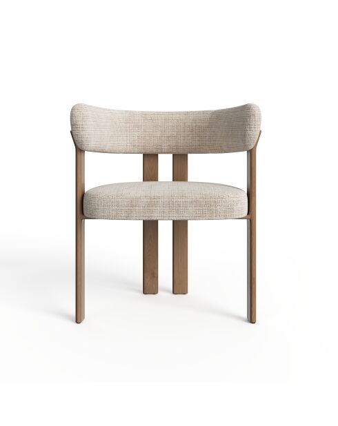 Lot de 2 petits fauteuils Oren velours gaufré crème - 60x56x74 cm