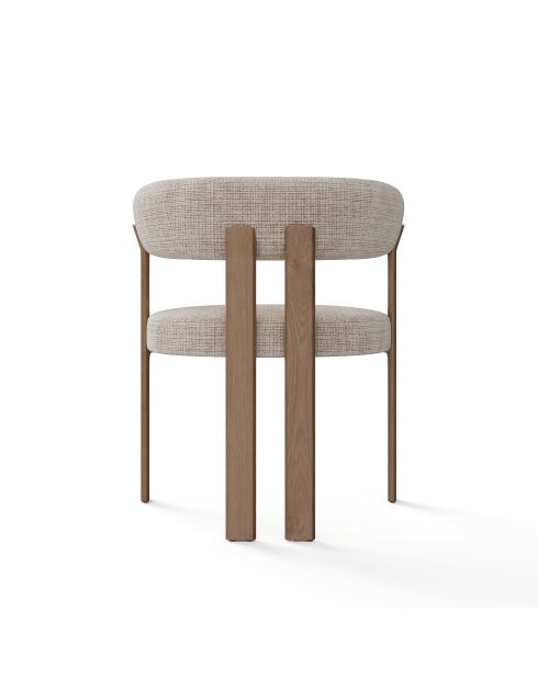 Lot de 2 petits fauteuils Oren velours gaufré crème - 60x56x74 cm