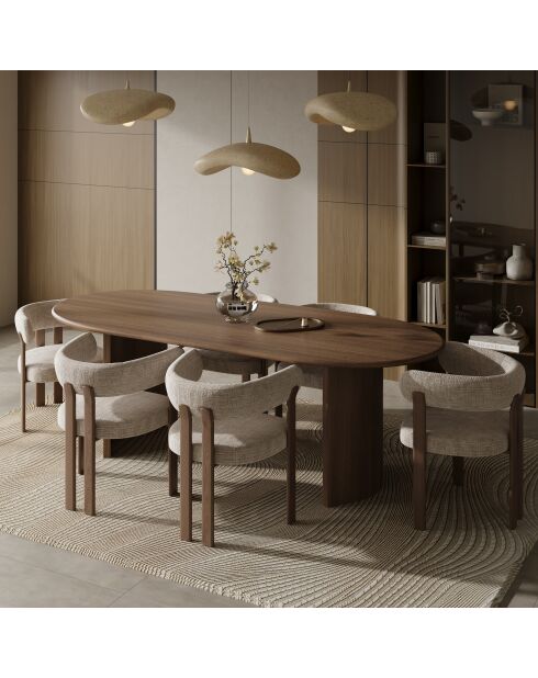 Lot de 2 petits fauteuils Oren velours gaufré crème - 60x56x74 cm