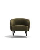 Fauteuil Loven tissu tramé toucher doux vert vintage - 73.5x67.5x66.5 cm