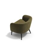 Fauteuil Loven tissu tramé toucher doux vert vintage - 73.5x67.5x66.5 cm