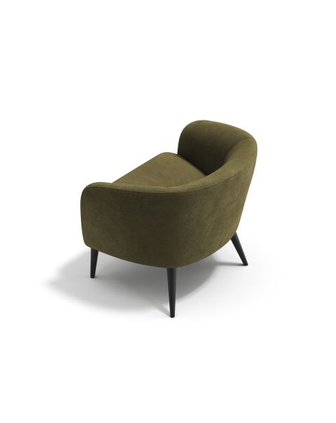 Fauteuil Loven tissu tramé toucher doux vert vintage - 73.5x67.5x66.5 cm
