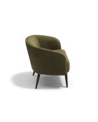 Fauteuil Loven tissu tramé toucher doux vert vintage - 73.5x67.5x66.5 cm