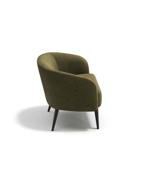 Fauteuil Loven tissu tramé toucher doux vert vintage - 73.5x67.5x66.5 cm