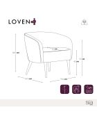 Fauteuil Loven tissu tramé toucher doux vert vintage - 73.5x67.5x66.5 cm