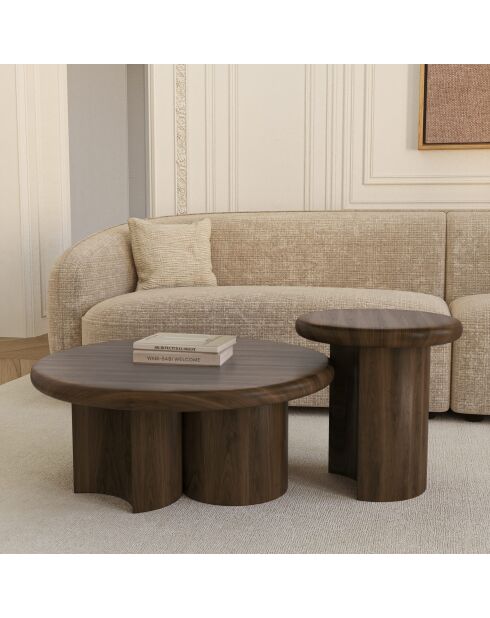Table d'appoint Selva noyer foncé - 50x50x46 cm