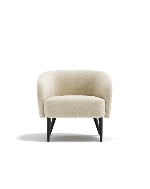 Fauteuil Loven tissu bouclette crème - 73.5x67.5x66.5 cm