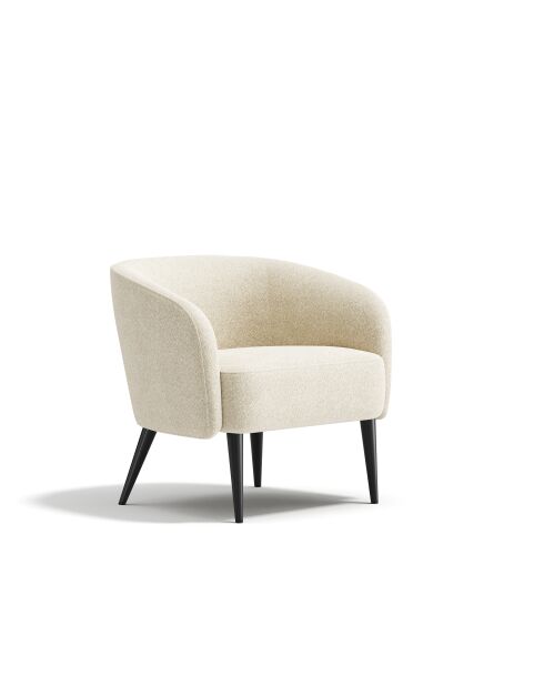 Fauteuil Loven tissu bouclette crème - 73.5x67.5x66.5 cm