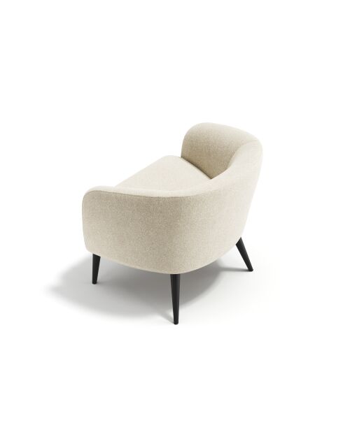 Fauteuil Loven tissu bouclette crème - 73.5x67.5x66.5 cm